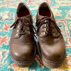 Chunky Brown Faux-Leather 90’s Oxfords